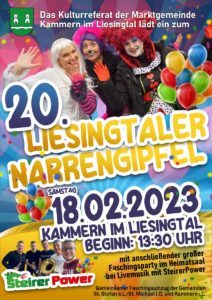 Flyer Faschingsumzug 2023 in Kammern im Liesingtal